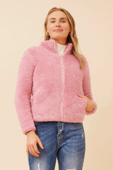 Caroline Morgan Zip Fluffy Jacket