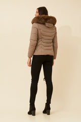 Caroline Morgan Puffer Jacket with Detachable Fur