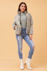 Caroline Morgan Faux Fur Teddy Jacket