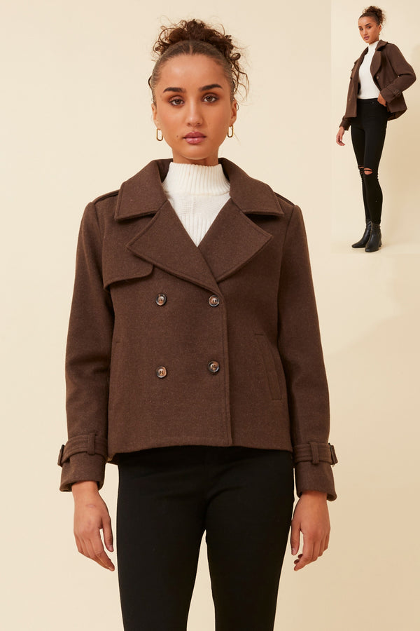 Caroline Morgan Crop Length Trench Jacket