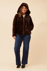 Caroline Morgan Faux Fur Jacket