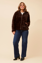 Caroline Morgan Faux Fur Jacket