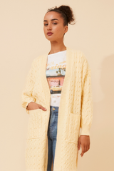 Caroline Morgan Cable Knit Long Cardigan