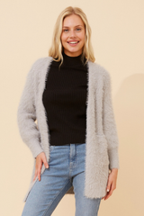 Caroline Morgan Eyelash Knit Cardigan