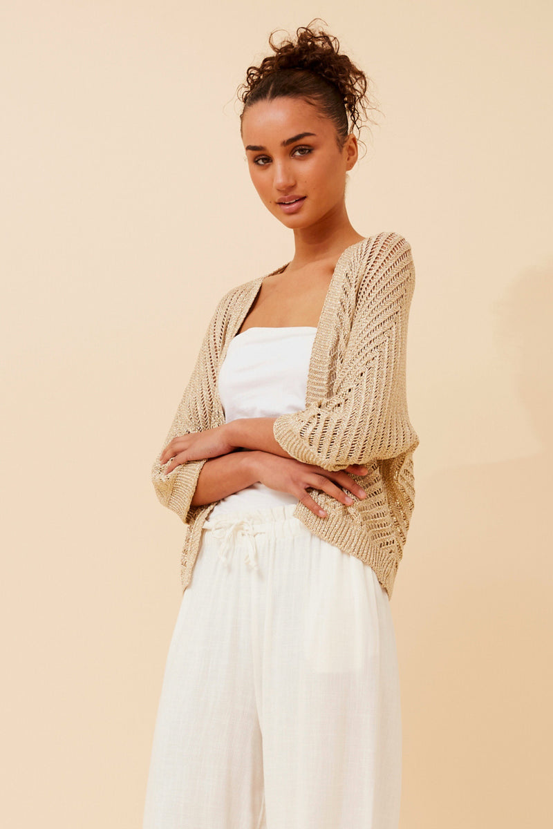 Bottega Crochet Lurex Cardigan