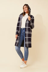 Caroline Morgan Check Print Knit Cardigan
