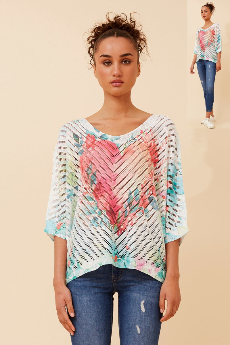 Bottega Heart Print Top