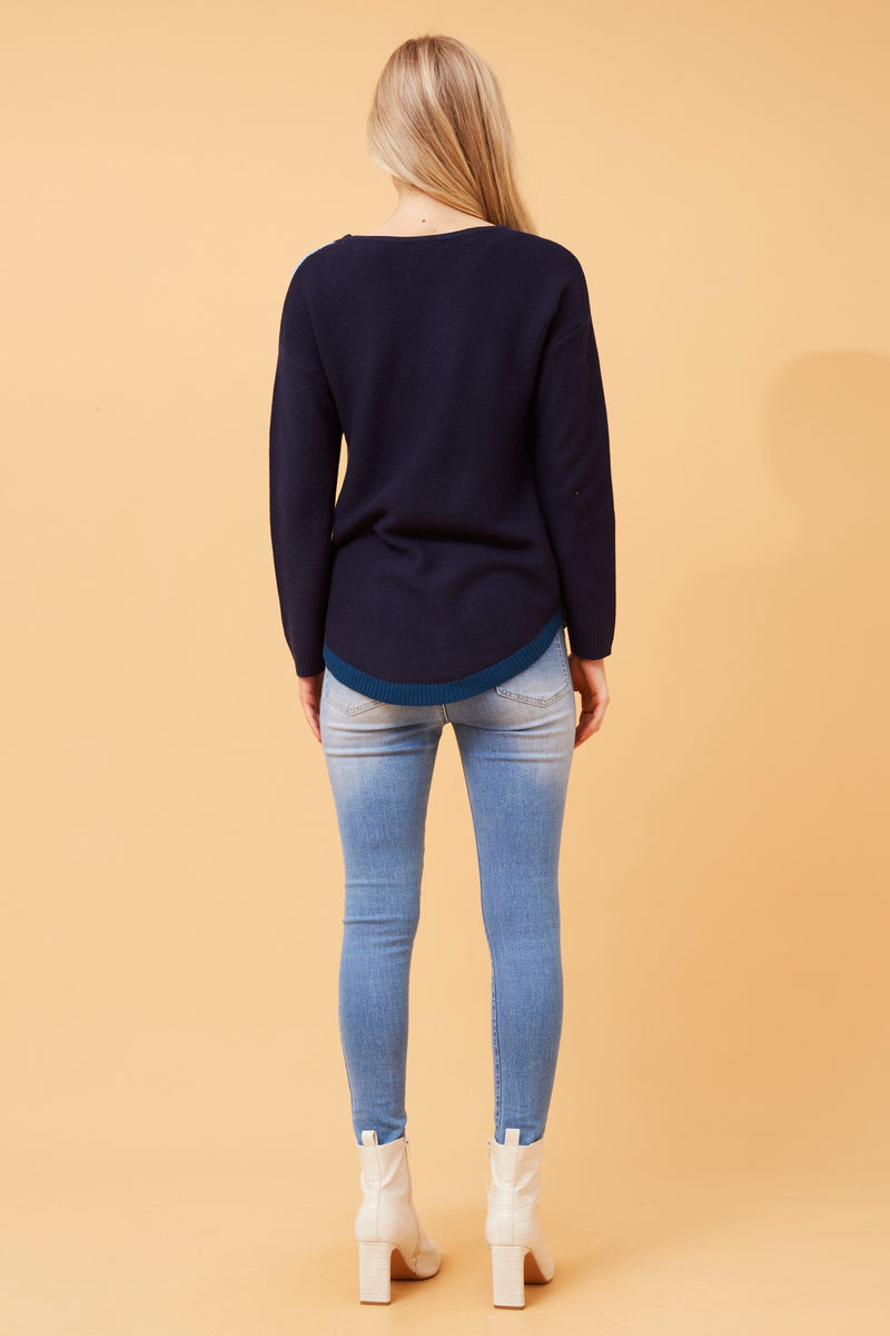 Caroline Morgan Colour Block Jumper