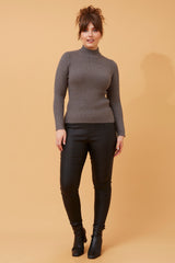 Caroline Morgan Polo Neck Ribbed Skivvy