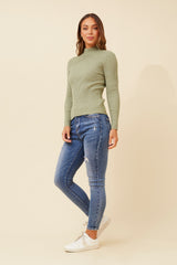Caroline Morgan Polo Neck Ribbed Skivvy