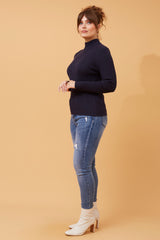 Caroline Morgan Polo Neck Ribbed Skivvy