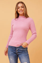 Caroline Morgan Polo Neck Ribbed Skivvy