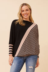 Caroline Morgan Stripe Knit Pullover