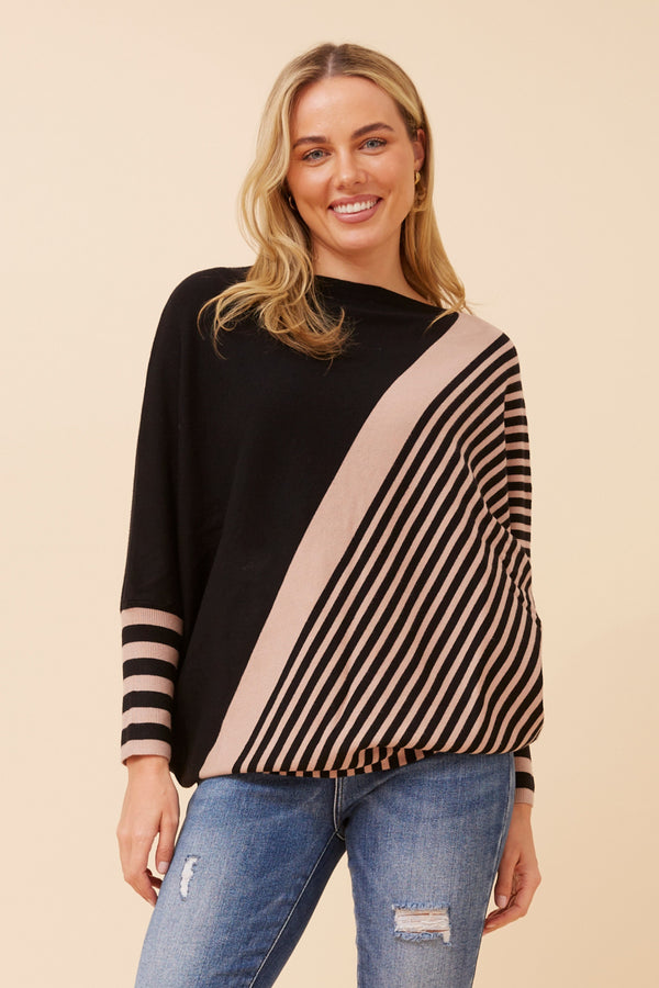 Caroline Morgan Stripe Knit Pullover
