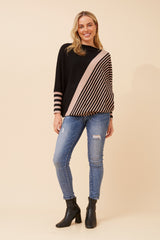 Caroline Morgan Stripe Knit Pullover