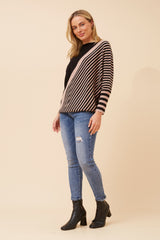Caroline Morgan Stripe Knit Pullover