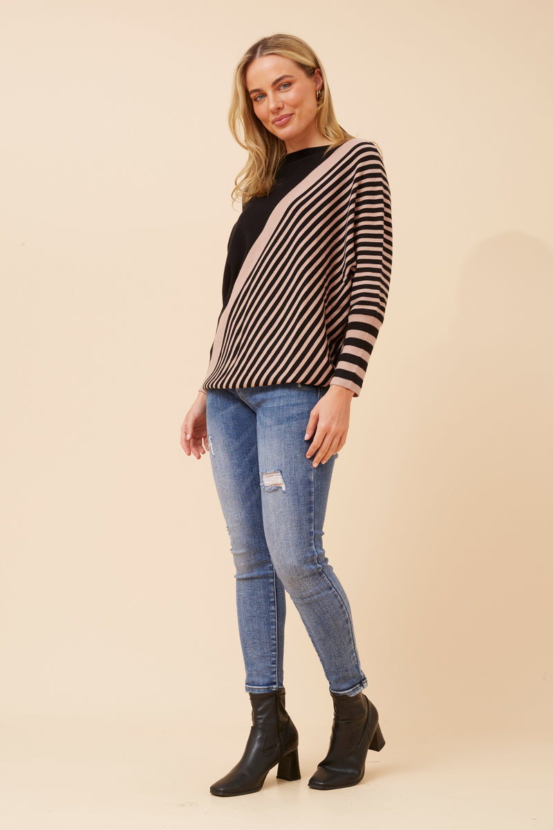 Caroline Morgan Stripe Knit Pullover