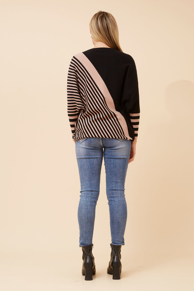 Caroline Morgan Stripe Knit Pullover