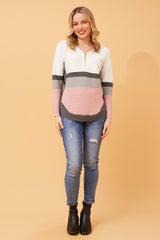 Caroline Morgan Colour Block Knitted Jumper