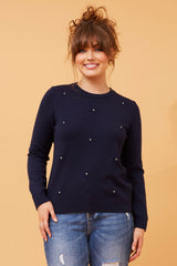 Caroline Morgan Floral Embellished Knit Jumper