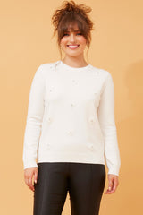 Caroline Morgan Floral Embellished Knit Jumper