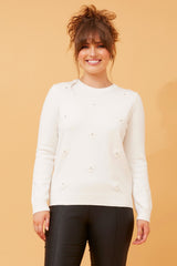 Caroline Morgan Floral Embellished Knit Jumper