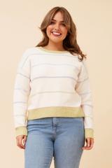 Caroline Morgan Pastel Stripe Knit Jumper