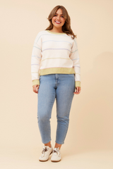 Caroline Morgan Pastel Stripe Knit Jumper