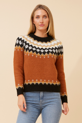 Caroline Morgan Jacquard Yoke Knit Jumper