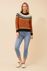 Caroline Morgan Jacquard Yoke Knit Jumper