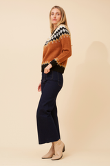 Caroline Morgan Jacquard Yoke Knit Jumper