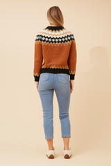 Caroline Morgan Jacquard Yoke Knit Jumper