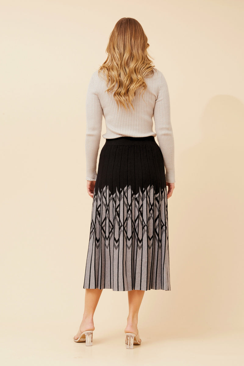 Caroline Morgan Pleated Knit Skirt