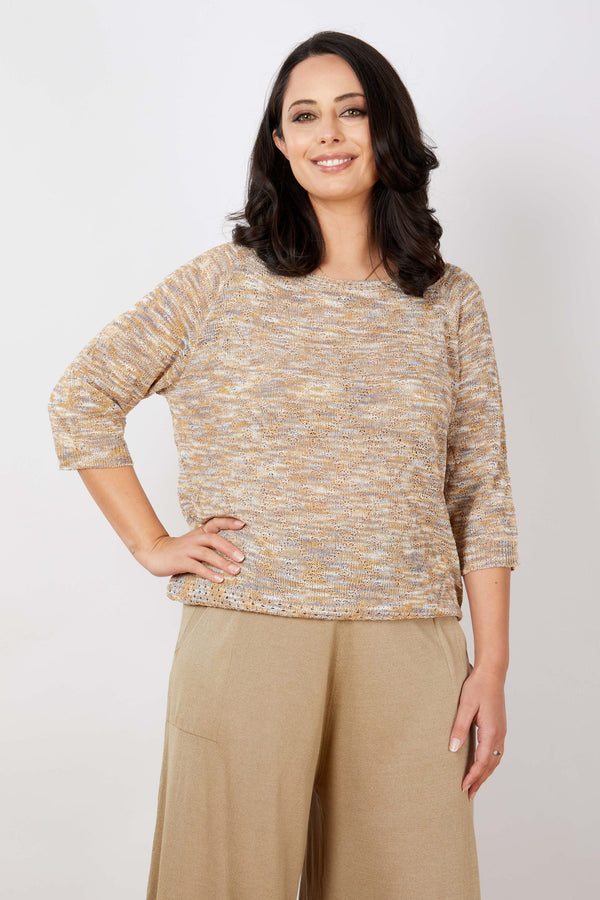 JJ Sisters Cotton Linen Knitted Top