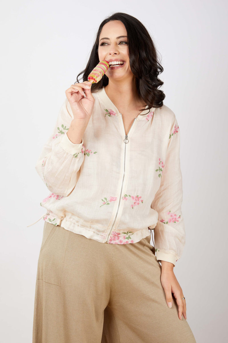JJ Sisters Sheer Cotton Zip Top