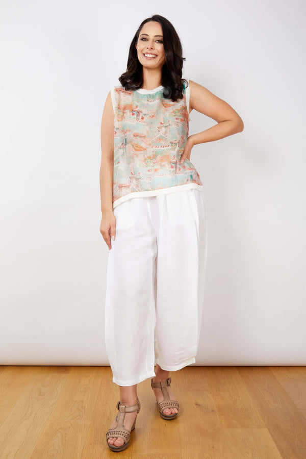 JJ Sisters Silk Linen Sleeveless Top