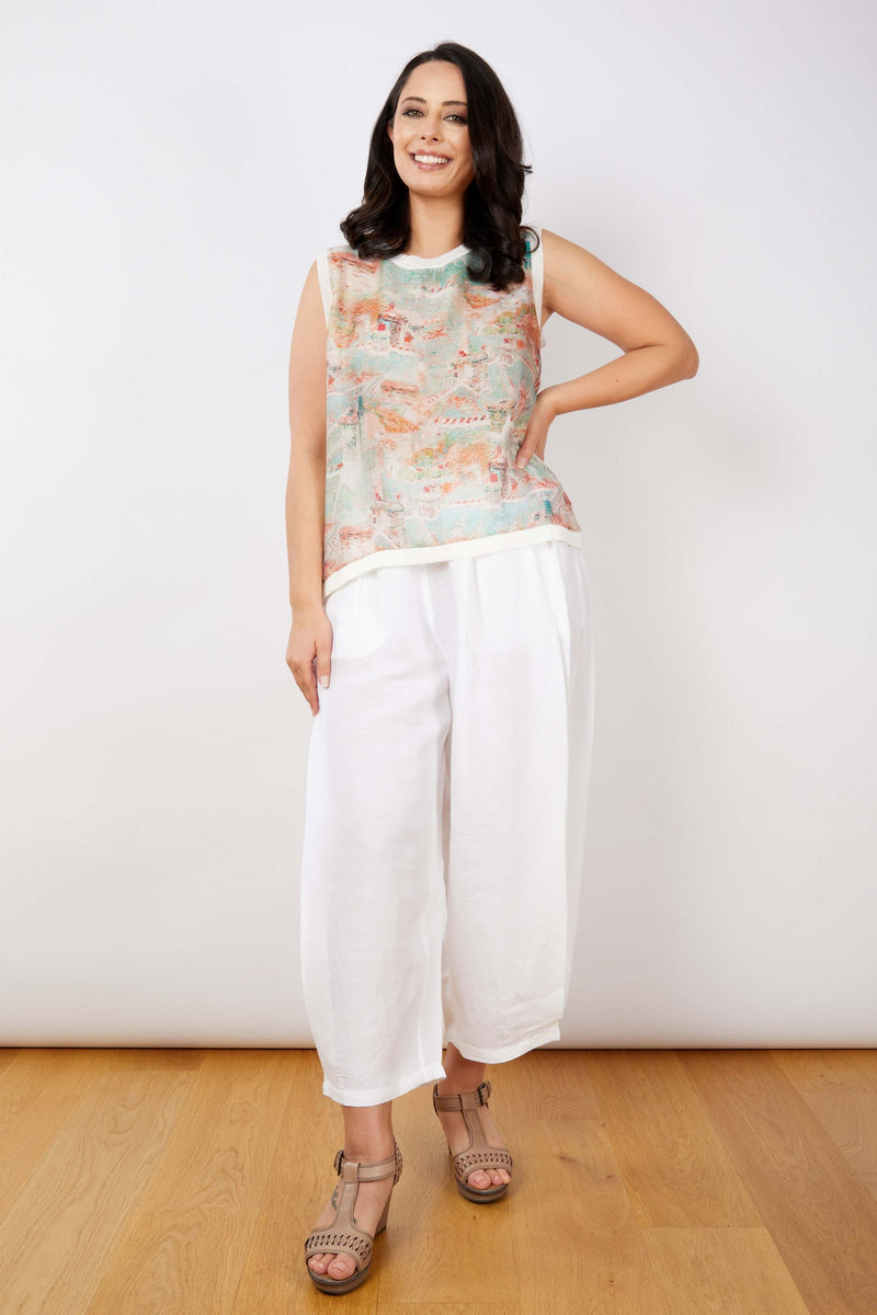 JJ Sisters Silk Linen Sleeveless Top