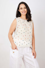 JJ Sisters Silk Linen Sleeveless Top