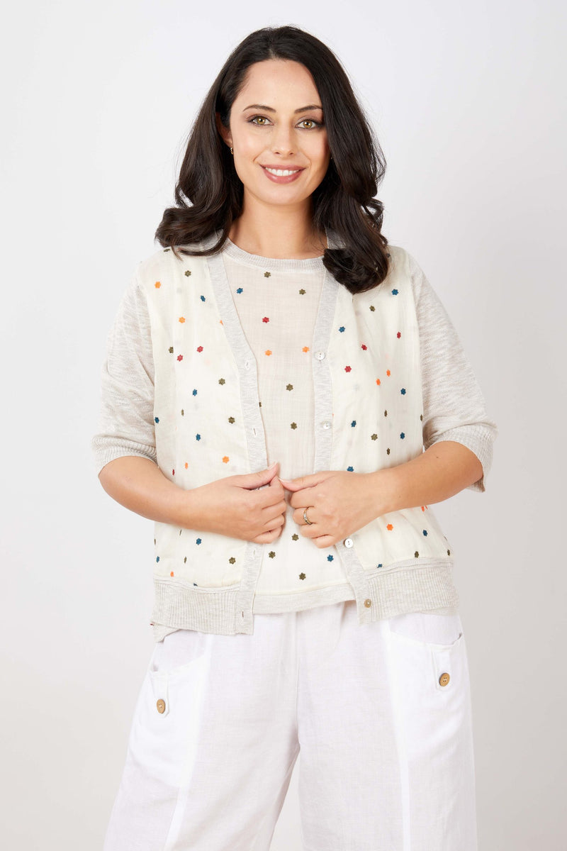 JJ Sisters Silk Linen Cardigan