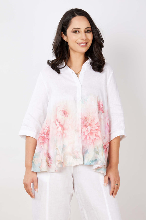JJ Sisters Linen Printed Shirt