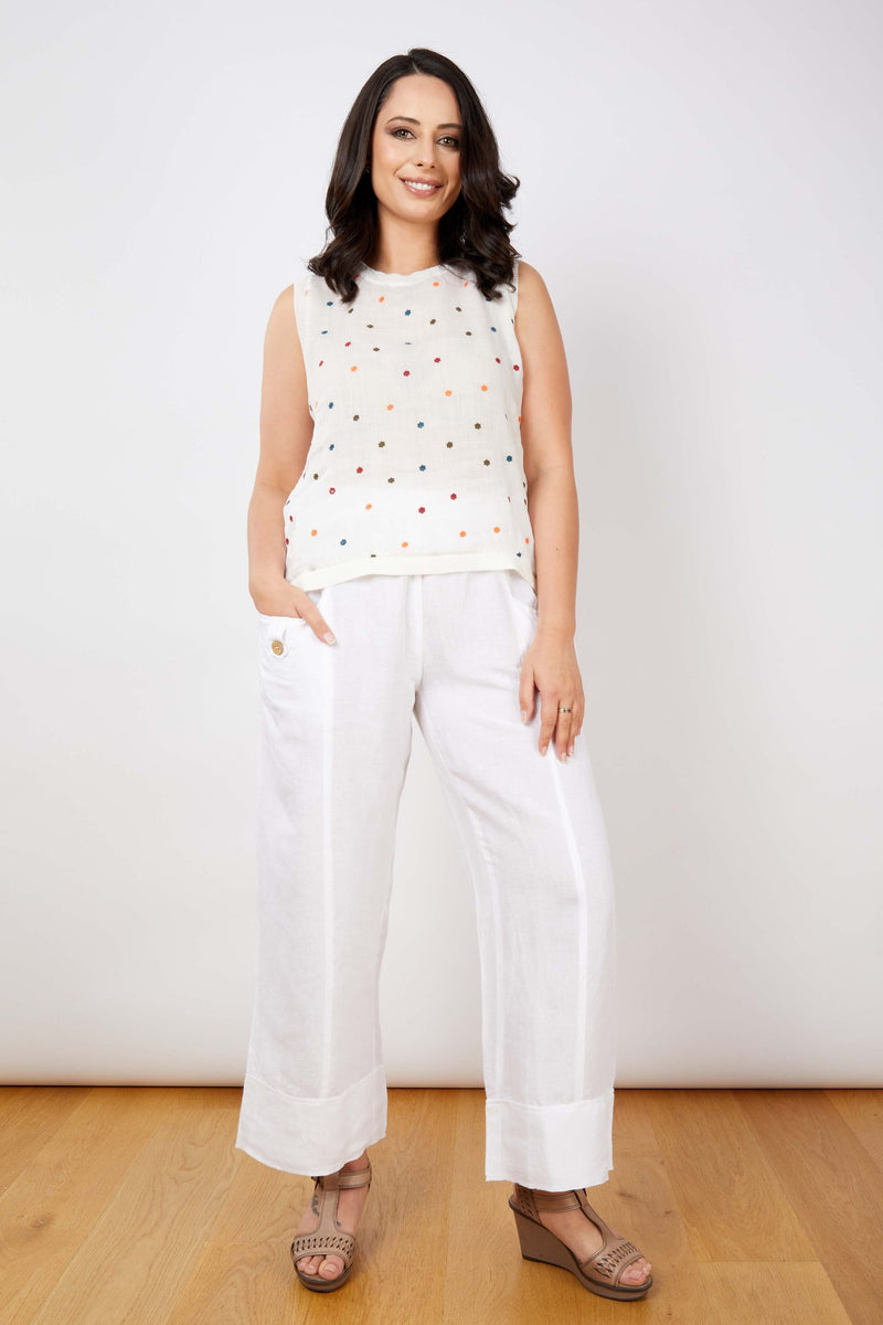 JJ Sisters Silk Linen Sleeveless Top