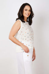 JJ Sisters Silk Linen Sleeveless Top