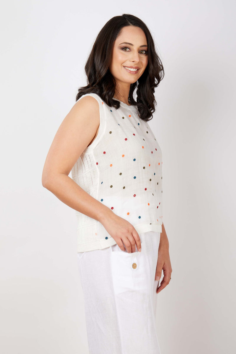 JJ Sisters Silk Linen Sleeveless Top