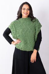 JJ Sisters Hand Knitted Wool Blend Vest