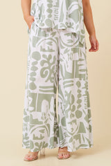 Caroline Morgan Wide Leg Abstract Print Pant