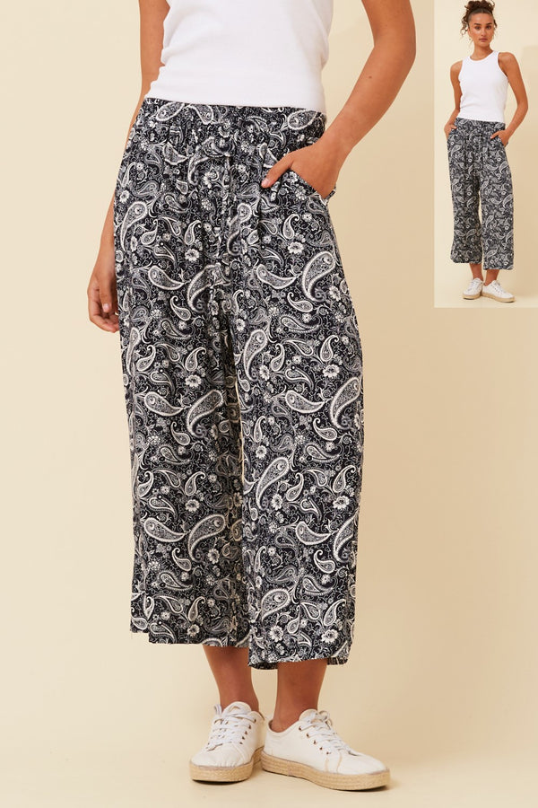 Caroline Morgan Cropped Printed Pant