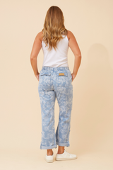 Caroline Morgan Abstract Denim Pant