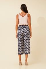 Caroline Morgan Leaf Print Culotte Pant