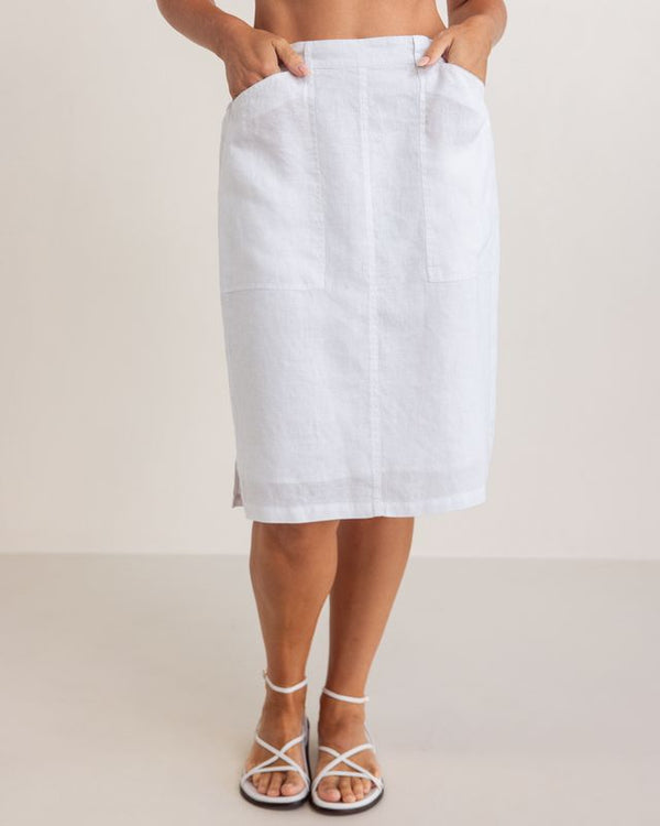 See Saw 100% Linen Straight Skirt