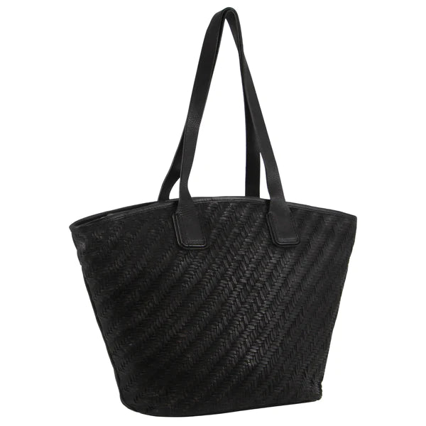 Pierre Cardin Woven Embossed Leather Shoulder Bag
